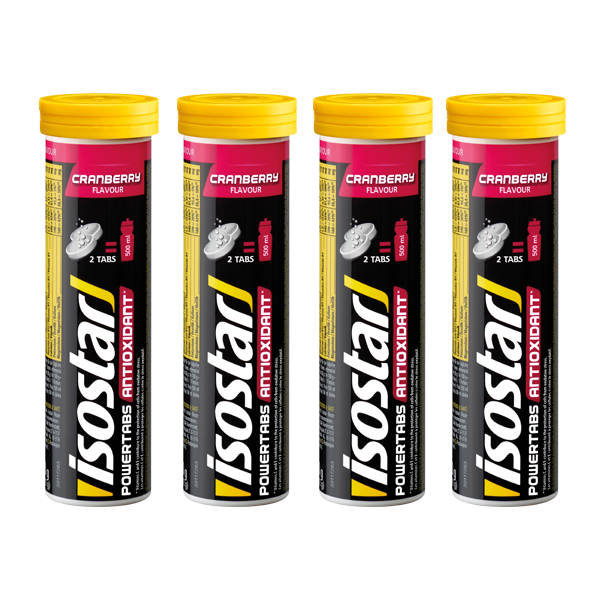Packshot_Isostar_Powertabs_4x_Cranberry_Sportgetränk