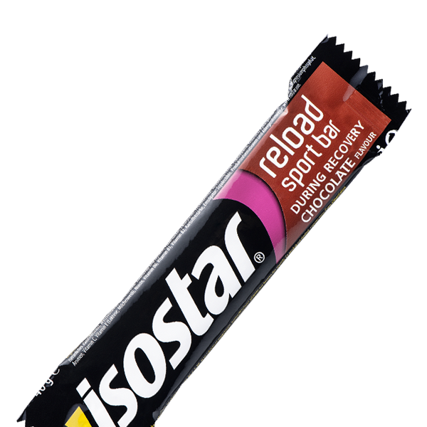 Packshot_Isostar Riegel Reload After Sport_Schokolade_Proteinriegel
