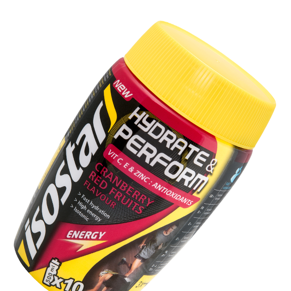 Packshot_Isostar_Hydrate&Perform Pulver_Red_Fruits_Sportgetränk