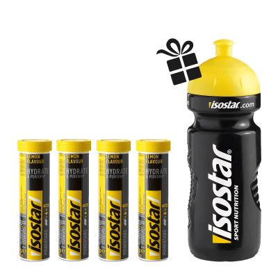 Isostar Powertabs Lemon 4x Set + Bidon 1 Stk